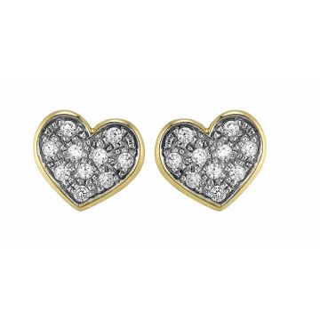 Boucles D'Oreilles Bic Coeur Pavage Oz