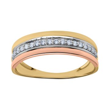Bague or 375 millièmes oxyde de zirconium