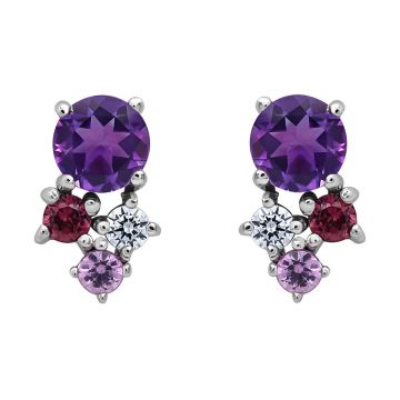 Boucles D'Oreilles Am Rho Saphir Rose Oxydes De Zirconium