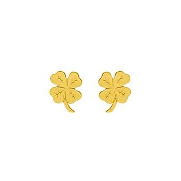 Boucles D'Oreilles Bouton Trefle Decoupe Plat