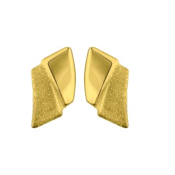 Boucles D'oreilles Bouton Lisse/Diamante