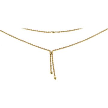 Collier Y Corde 2 Pdts Bles Facettees