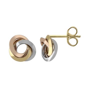 Boucles D'oreilles 3 Ronds Entrelaces Largeur 8.2mm