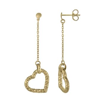 Boucles D'oreilles Chaine Coeur Diam Obliq Largeur 14m
