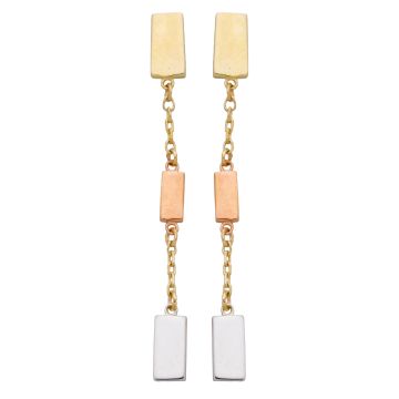 Boucles D'Oreilles Tri 1 Rang 3 Motifs Rectangle