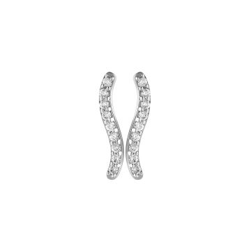 Boucles D'oreilles Volute Oxyde De Zirconium 1mm Or Gris