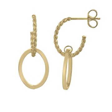 Demi Créoles Suspendus Largeur 12.5mm