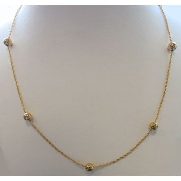 Collier Fct Double + 5 Boules 5M