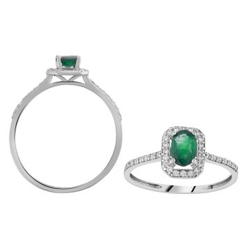 Bague Or Blanc Oxyde De Zirconium Em