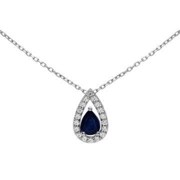 Collier Saphir Oxyde De Zirconium Ar 40cm