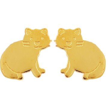 Boucles D'Oreilles Vis Chat Tout Or