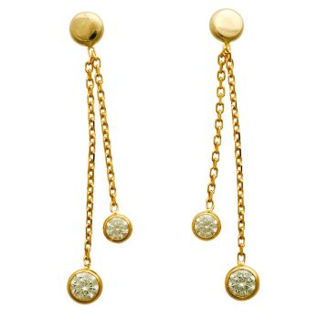 Boucles D'Oreilles 2 Pend Chaine 1 Oz