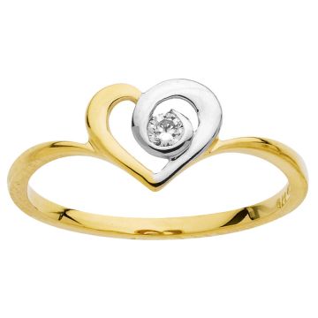 Bague Coeur Bicolore Oz 2,3Mm