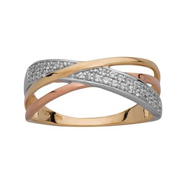 Bague Tricolore Croisee Oz