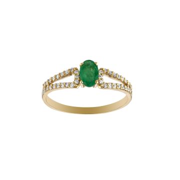Bague Emeraude Ovale 6X4Mm Oz