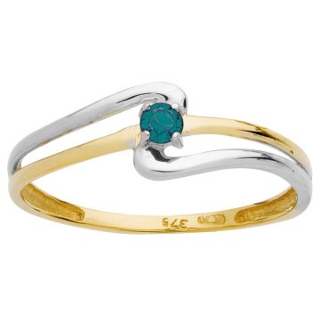 Bague Bicolore Emeraude 2,7Mm