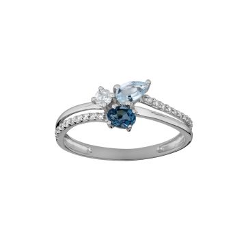 Bague Topaze Bleue Traitee 4x3 5x3