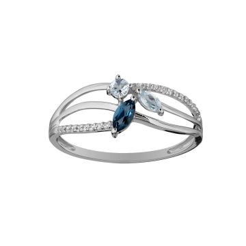 Bague Topaze Bleue Traitee 5x2 4x2