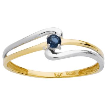 Bague Bicolore Saphir 2,5Mm 0,11Ct
