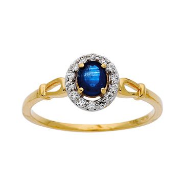 Bague Saphir Ovale 5*4 0.50Ct + Oz
