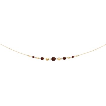 Collier Ble Or & Grenats Degrades 4/6/8