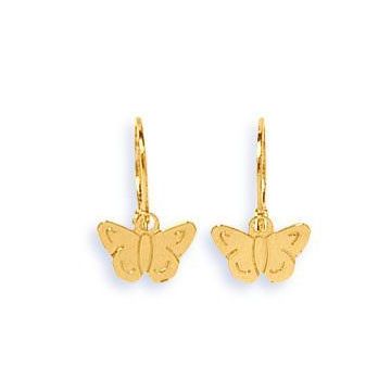 B.O Dormeuses Tout Or Papillon