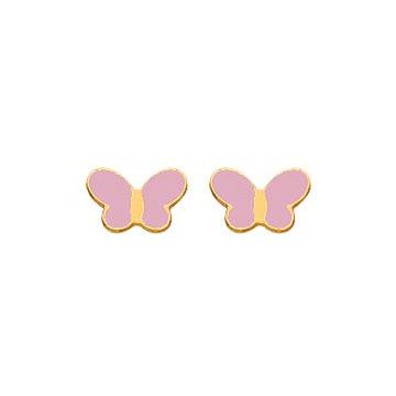 B.O Boutons Papillons Laque Rose