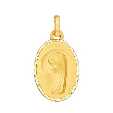 Médaille Ovale Vierge Diamante Profil Ga