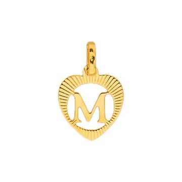 Pendentif Coeur Lettre M Diamante Strie