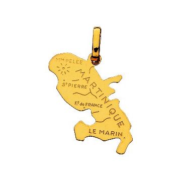 Pendentif Or Jaune Carte Martinique