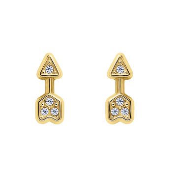 Boucles d'oreilles puces or 750 millièmes oxyde de zirconium