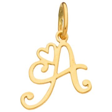 Pendentif Initiale A + Coeur