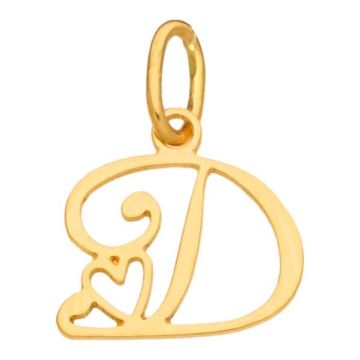 Pendentif Initiale D + Coeur