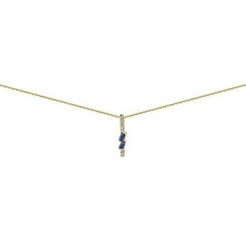 Collier Saphir Navette 4x2 Diamants