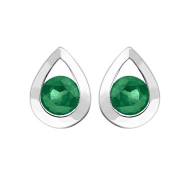 Boucles D'oreilles Puce Emeraude 3mm