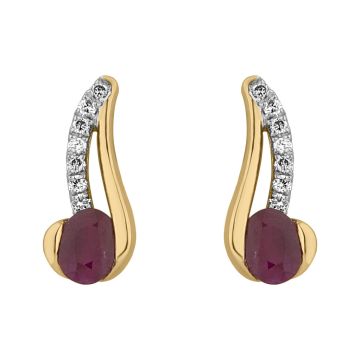 Boucles D'Oreilles Puce Ru Ovales 4X3Mm, Diamants