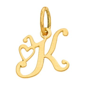 Pendentif Initiale K + Coeur