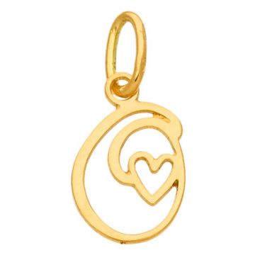 Pendentif Initiale O + Coeur
