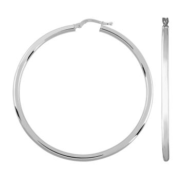 Créoles Fil Rond 2.5mm Int.45mm Or Blanc