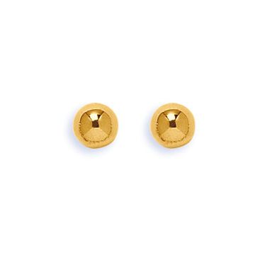 Boucles D'oreilles Bouton Boule 6 Mm Tout Or