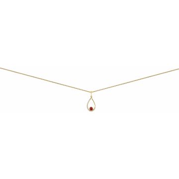 Collier Goutte Avec Dt 0.10Ct Ru 3.5Mm