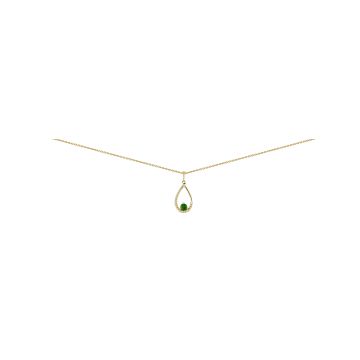 Collier Goutte Avec Dt 0.10Ct Em 3.5Mm