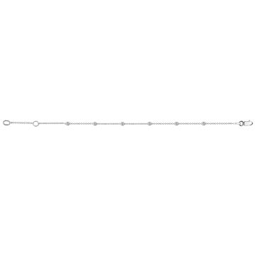 Collier Chaine Boules Diamantees Or Gris