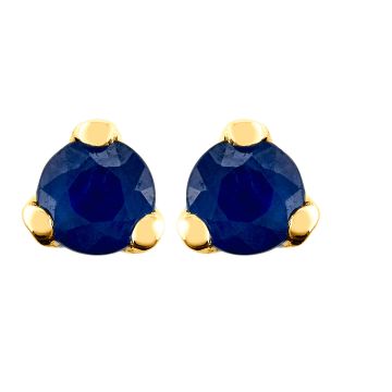 Boucles D'Oreilles Puce 3 Griffes Saphir 3 Mm