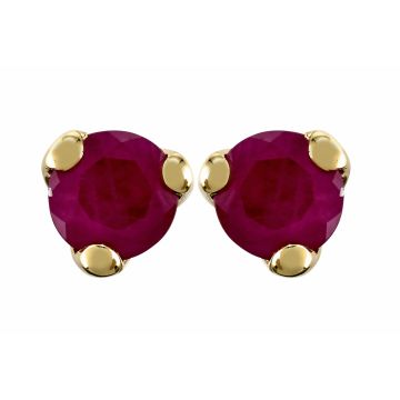 Boucles D'Oreilles Puce 3 Griffes Rubis 3 Mm
