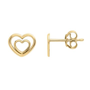 Boucles D'oreilles Double Coeur Ajoure