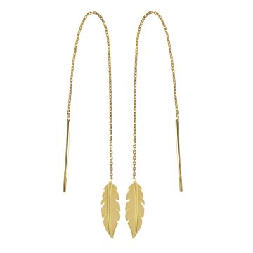 Boucles D'Oreilles Guyanaise Plumes Tout Or