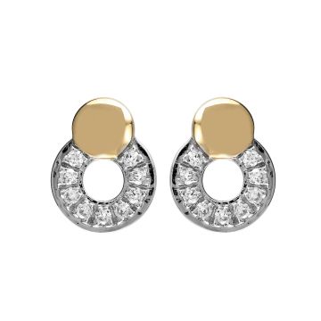 Boucles D'Oreilles Bic Cercle 18 Dts 0.09Ct Og/Ros