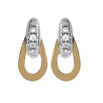 Boucles D'Oreilles Bic Goutte 10 Dts 0.065Ct Or Ro