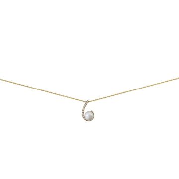 Collier Perle 6Mm Diamant 0.066Cts